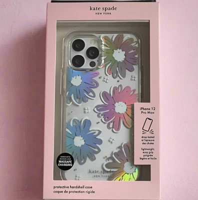 Funda Kate Spade iPhone 12 Pro Max Margarita Floral Iridiscente Parachoques Plateada Foto 1 de 4