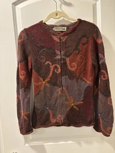 Peruvian Link Peru 100% Alpaca Zip Front Cardigan Sweater Women’s Sz Small - Picture 1 of 6