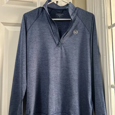 Pullover Vineyard Vines Boys XL (18) Sanjay 1/4 cremallera azul y blanco a rayas Foto 1 de 4