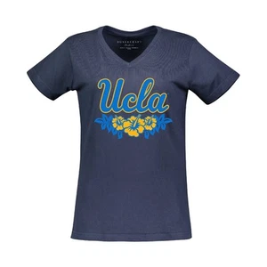 UCLA Hibiskus Damen T-Shirt mit V-Ausschnitt Navy - Bild 1 von 5