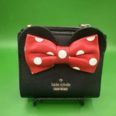 Kate Spade Disney Limited Edition Minnie Mouse Adalyn Leather Wallet - Photo 1/4