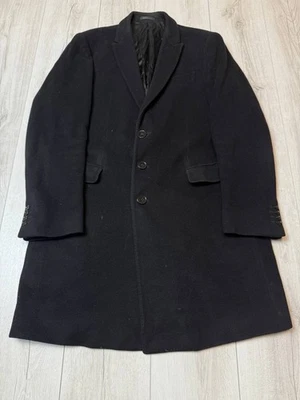 Men ARMANI Collezioni Vintage Wool Cashmere Blend Black Over Coat Jacket M Line - Image 1 of 4