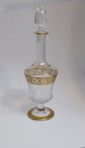 Francia St Louis Cristal Vino Decantador Cardo 24 KT Banda Sólida con Tapón 14 1/2" - Imagen 1 de 20