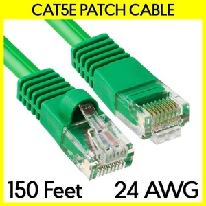 Cavo Cat5e 150 piedi verde LAN Cat 5e cavo patch Ethernet RJ45 cavo modem Internet - Foto 1 di 3