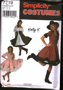 7719 Simplicity Pattern Misses Halloween Costume Square Dance Dresses Katy K FF - Picture 1 of 2