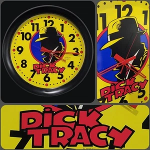 RARE Vintage Dick Tracy Sunbeam 18" Wall Clock Walt Disney Company Working READ* - Picture 1 of 12