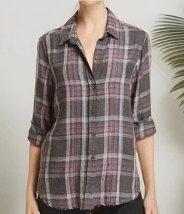 CLOTH & STONE CORONET AUSGEFRANSTER SAUM BUTTON DOWN LANGARM HEMD ANTHRAZIT GR. L NEU MIT ETIKETT - Bild 1 von 6