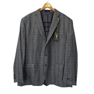 Lauren Ralph Lauren 2-Button Blazer Ultraflex 52L Blue Wool Silk Linen NWT $350 - Picture 1 of 13