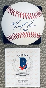 MARCELL OZUNA W/ "BRAVES #20" LICENSED BECKETT AUTHENTICATED SIGNED MLB BASEBALL - Picture 1 of 3