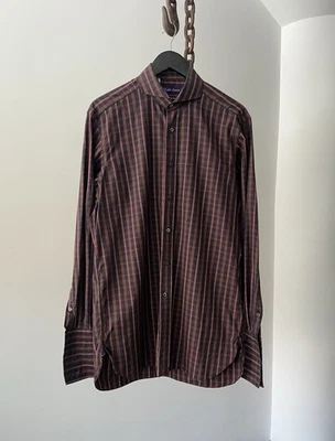 Camisa Ralph Lauren Etiqueta Púrpura Tartán Cuadros Cuello Corte Italia Abotonada 15.5 Foto 1 de 4