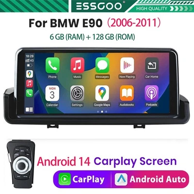 Radio estéreo para coche Android 14 Carplay GPS BT para BMW Serie 3 E90 2005-2011 10,25" Foto 1 de 4