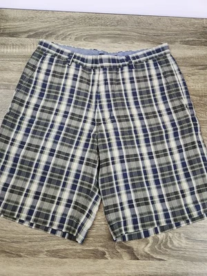 Banana Republic Bermuda Shorts Men's 32 Plaid Linen Cotton Blend Preppy - Image 1 of 4
