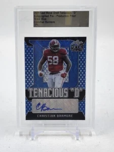 CHRISTIAN BARMORE 2021 Leaf Metal Draft Tenacious "D" Wave Blue - AUTO - 1/1 - Bild 1 von 2