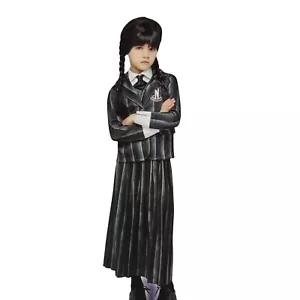 Rubies Girls S (6/6X) Wednesday Addams School Uniform Halloween Costume Set - Picture 1 of 8