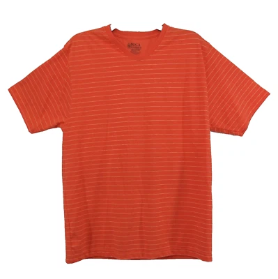Camisa Boca Classics Hombre Talla M Naranja Rayas Manga Corta Cuello en V Informal Top Foto 1 de 4