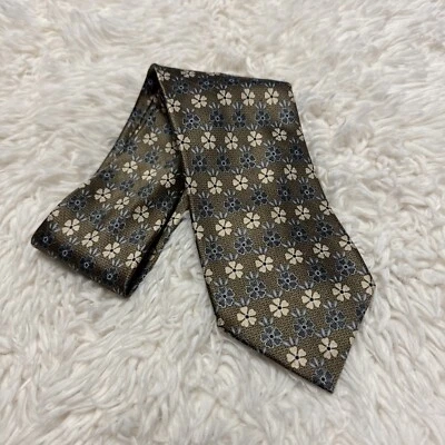 Ermenegildo Zegna Tie Green Floral Hawaiian Luau Silk Necktie Casual Italy Mens - Image 1 of 4