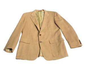 Vintage Cricketeer Steven Windsor Blazer Jacket Mens 44 Brown Camel Sport Coat - Picture 1 of 24