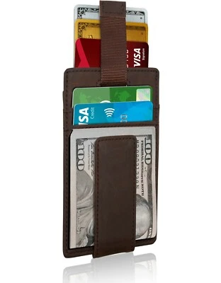 Carteras delgadas para hombres clip magnético para dinero minimalista billetera para hombre bloqueo RFID Foto 1 de 4