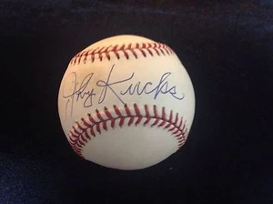 Johnny Kucks Autografiado Oficial Liga Americana Béisbol OMLB NY Yankees Balón - Imagen 1 de 2