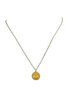 Rose Pendant on Gold Chain Marked 1/20/12K GF - Picture 1 of 7