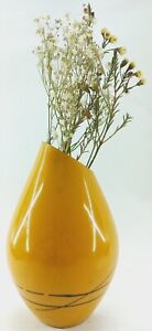 Rare Vintage Soviet Art Deco Plastic Vase in  Yellow Color  USSR 1970s