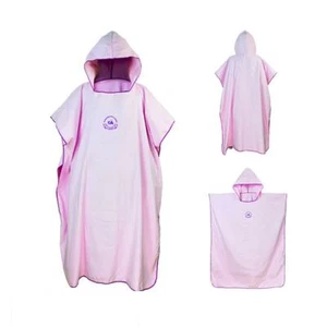 Surf Poncho Wetsuit Pink Changing Robe Towel Hooded Quick Drying Beach Surfer - Picture 1 of 10