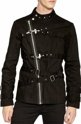 TRIPP NYC GOTH GOTHIC PUNK EMO BLACK PSYCHO FIRE HOOK BAND BONDO JACKET BD7582M - Image 1 of 4