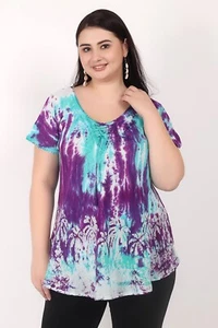 Damen-T-Shirt Palmendruck Batik Sommer Freizeit Top sortiert Großhandel Posten - Bild 1 von 13