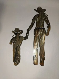 Western Cowboys ~ Vater & Sohn ~ Laser ausgeschnittene Silhouette Blechschild ~ 9 x 13 ~ Wandbild - Bild 1 von 4
