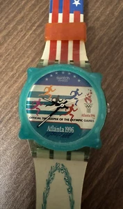 Vintage Swatch Swiss Armbanduhr Atlanta 1996 Olympic Games GZ145 Stars Stripes - Bild 1 von 4
