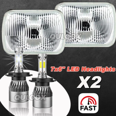 Fit Ford F100 1978 1979 1980 1981 1982 1983 7x6" LED Headlights Hi/Lo Beam DRL - Image 1 of 4