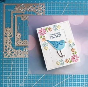 Metal Cutting Dies Flower Frame Scrapbooking Embossing Paper Card Stencils Mold - Picture 1 of 4