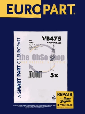 5x Staubbeutel Staubsauger, Typ 5093ER, SEBO ""X-Serie"" Automatik X1, X4 Haustier - Bild 1 von 4