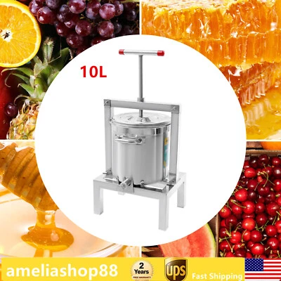 Пресс для фруктов вина сидра яблочного винограда дробилка соковыжималка 2,6 галлона/10 л - Изображение 1 из 4