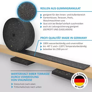 2 m, 5 m, 10 m x 80 mm - rulli in granuli di gomma strisce terrazze cuscinetti trampolino - Foto 1 di 11