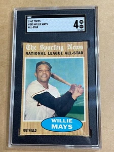 WILLIE MAYS 1962 TOPPS ALL STAR CARD 395 GIANTS SGC 4 - Picture 1 of 2