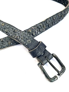 Auténtico JOED Cuero Búfalo Negro, Negro Envejecido Tachuelas Envolventes Cinturón S M XL L - Imagen 1 de 11