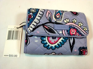 Vera Bradley RFID Tri-Fold Wallet in "Makani Paisley" Pattern - Picture 1 of 4