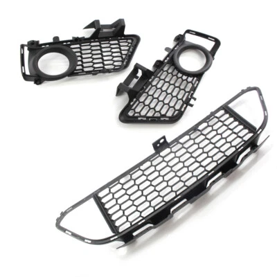 3PCS FOR BMW F30 F31 F35 M SPORT FRONT BUMPER FOG LIGHT GRILLE + CENTER GRILL Foto 1 de 4
