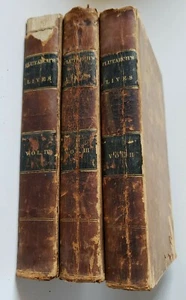 Plutarch's Lives 3 Volumes (II, III & IV) 1830 Set Vintage HC - Imagen 1 de 7