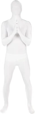 Fato de Halloween White Morphsuit M - XXL Masculino Feminino Skinsuit Zentai - Imagem 1 de 4