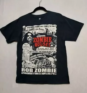 VTG ROB ZOMBIE T SHIRT Sz M Horrors Of On Stage SEE FEEL Black Heavy Metal Tour - Picture 1 of 10