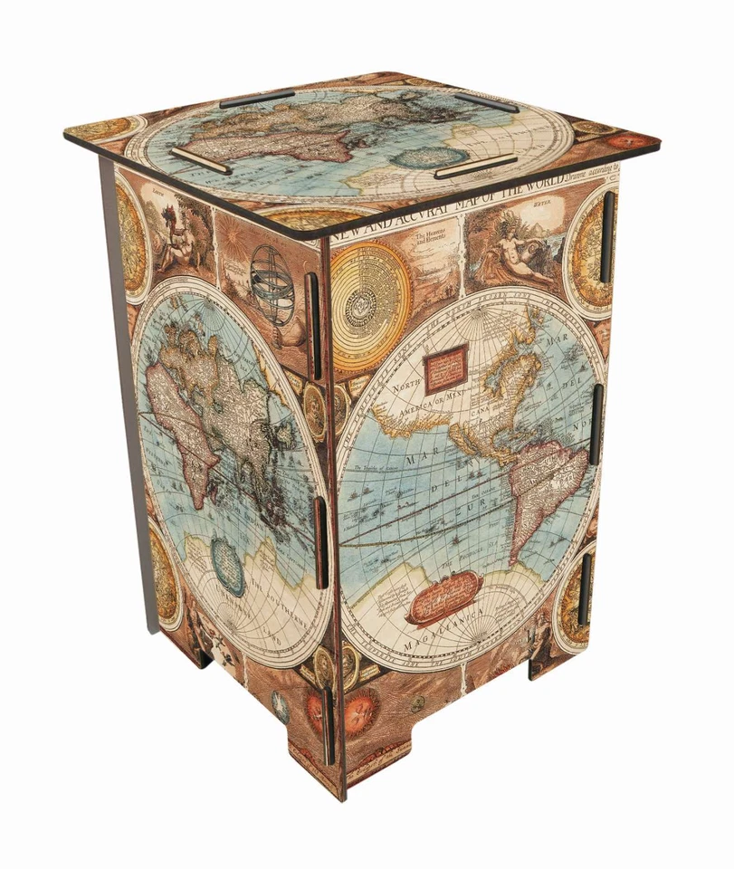 Werkhaus Photohocker Alte Weltkarte Mehrfarbig Sitzhocker Holzhocker Fotohocker - Bild 1 von 1