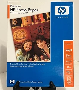 HP Premium BŁYSZCZĄCY 8,5"x11"Ink Jet Papier fotograficzny 50SHT 10mil 240g**Nowy Zobacz zdjęcie - Zdjęcie 1 z 4