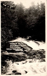 POSTCARD RPPC RAINBOW FALLS MENOMINEE INDIAN RESERVATION MARKTON  WISCONSIN - Picture 1 of 2
