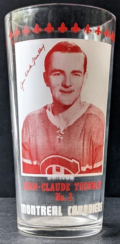 1967/68 Jean-Claude Tremblay YORK PEANUT BUTTER Glass NHL Hockey Original VTG Cover