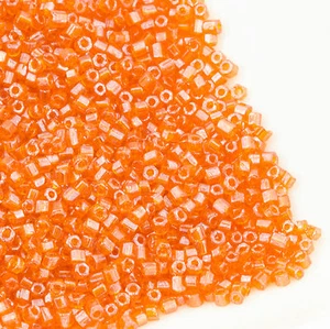 Vintage Czech Seed Beads 2 Cut 12/0 Transparent Orange 20g 10634003 - Picture 1 of 2