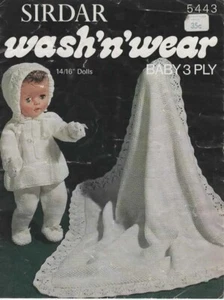 Sirdar Knitting book 5443 Dolls’ Clothes layette 14” and 16” dolls 3ply - Picture 1 of 1