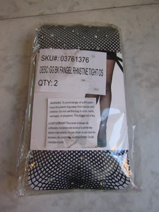 NIB Spencer Rhinestone Pantyhose Mesh Stocking Tights Socks Fishnet Hosiery 2 Pr - Picture 1 of 2