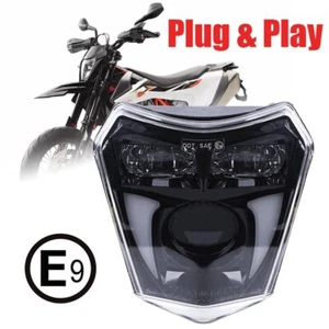 FOR KTM 690 ENDURO SMC-R 2019-2022 PLUG AND PLAY 65W LED HEADLIGHT ASSEMBLY DRL - Picture 1 of 9